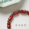 【 Yajinpei Jewelry 】 Red Agate Bamboo Joint Hetian Jade Interlaced Bracelet Bracelet Specification image